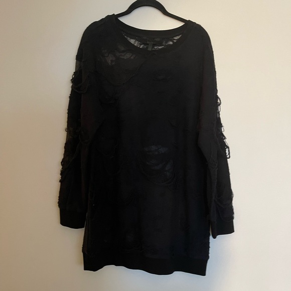 Kendall + Kylie Distressed Oversized Tunic Sweater - Picture 3 of 4